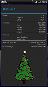 Xmas Organizer - Statistiken